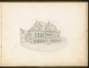 Rathaus, Bremen: Perspektivische Ansicht (aus: Skizzenbuch Walter Hentschel)