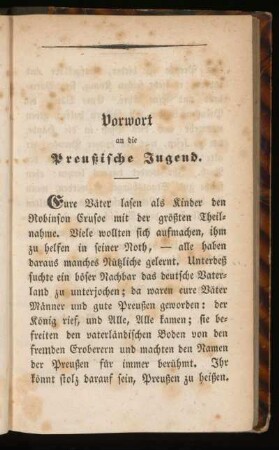 Vorwort an die Preußische Jugend
