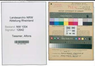 Entnazifizierung Alfons Tessmer , geb. 30.10.1901 (Vorzeichner)