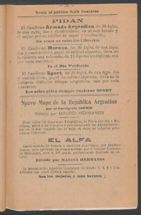 [Publicidad de publicaciones nuevas]