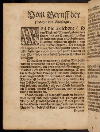 271v-274r, Vom Beruff der Prediger und Seelsorger