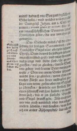 7. Gebrauch der heiligen Tauff/ Absolution/ und Abendmal Chrsiti im teglichen Gebet.