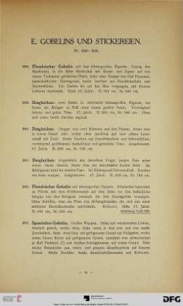 E. Gobelins und Stickereien (Nr. 288-303)