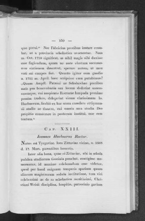 Cap. XXIII. Ioannes Huebnerus Rector.