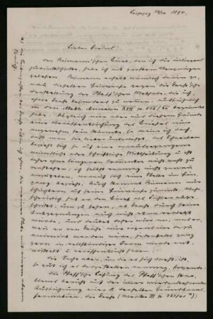 Brief von Adolph Mayer an Heinrich Weber. Leipzig, 29.10.1894