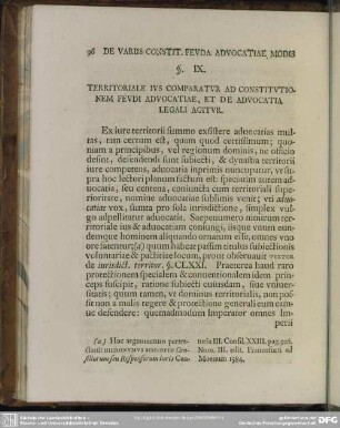 § IX. Territoriale Ius Comparatur Ad Constitutionem Feudi Advocatiae, Et De Advocatia Legali Agitur