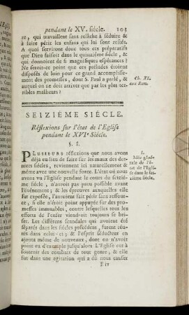 Seizième Siècle.