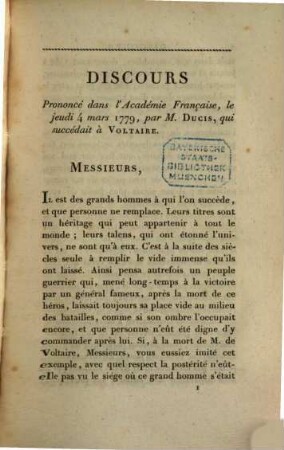 Oeuvres de J. F. Ducis, 1