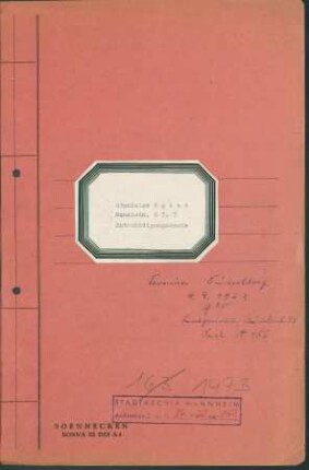 Stanislaus Faber, Gastwirt, Inhaber der Gaststätte "Quick" in Mannheim, G 3, 7 - Entschädigungsansprüche gegen das Land Nordrhein-Westfalen