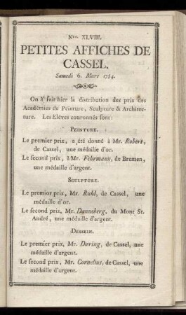 No XLVIII (Samedi 6 Mars 1784)