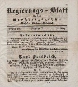 Nr. 7 : 23. März 1839