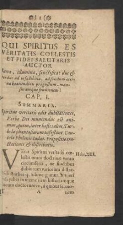 Qui Spiritus Es Veritatis Coelestis Et Fidei Salutaris Auctor