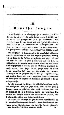 Beurtheilungen