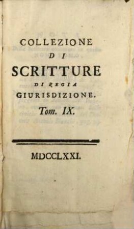 Collezione Di Scritture Di Regia Giurisdizione, 9