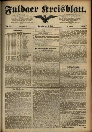 Ausgabe vom Dienstag, den 03. Mai 1910.