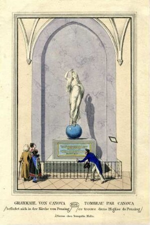 Grafik "Grabmahl von Canova / befindet sich in der Kirche von Penzing"