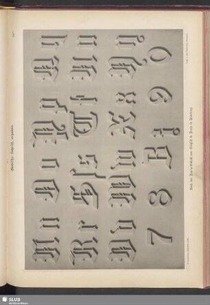 Gotische Schrift, erhaben