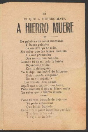 El que a hierro mata a hierro muere