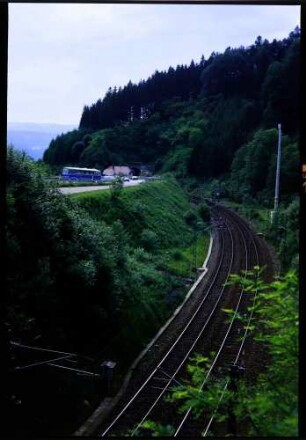 Triberg: Schwarzwaldbahn, Strecke vor dem Sommerau-Tunnel
