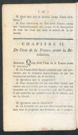 Chapitre II. De l'état de la France avant la Révolution
