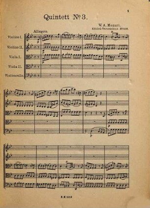 Quintett No. 3 G-moll : für 2 Violinen, 2 Violen u. Violoncell