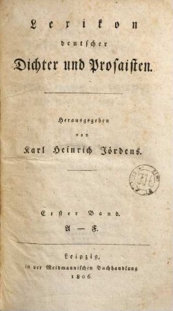 Lexikon deutscher Dichter und Prosaisten, 1. A - F