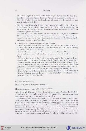 Antrittsrede vom 10. Februar 2001