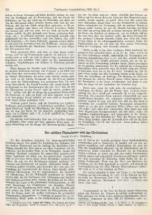 333-340 Der mittlere Platonismus und das Christentum