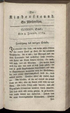 CLXXXIV. Stück, den 9. Jenner, 1779