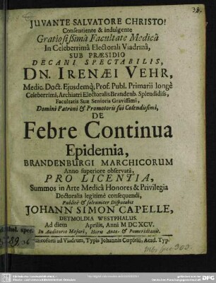 De febre continua epidemia