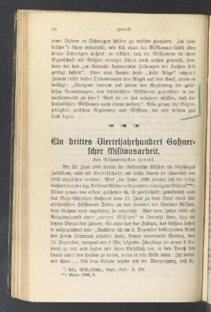 Ein drittes Vierteljahrhundert Goßnerscher Missionsarbeit