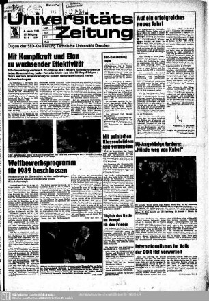 1982: Universitäts-Zeitung