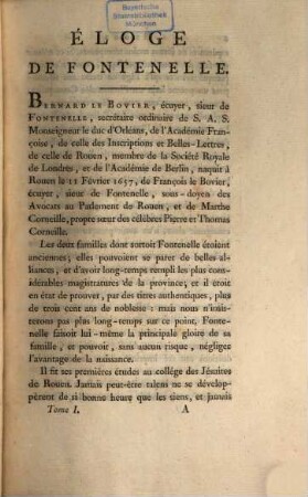 Oeuvres De Fontanelle, Des Académies Françoise, des Sciences, des Belles-Lettres, de Londres, de Nancy, de Berlin et de Rome, 1