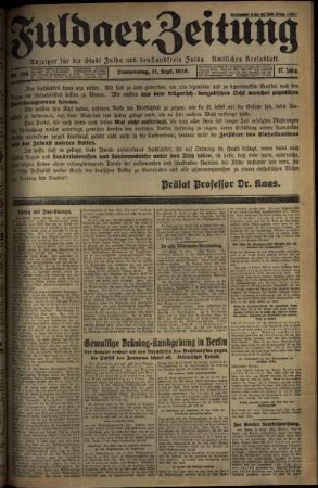 Ausgabe vom Donnerstag, den 11. September 1930.
