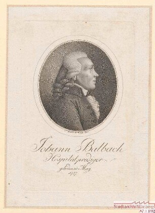 Johann Balbach, Hospitalprediger; geb. 28. Mai 1757