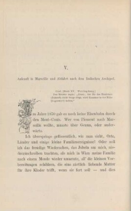 V. Ankunft in Marseille und Abfahrt nach dem Indischen Archipel