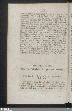 Vierzehntes Kapitel. Von der Vollendung der gedrehten Arbeiten