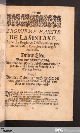 Dritter Theil. Von der Wortfügung.
