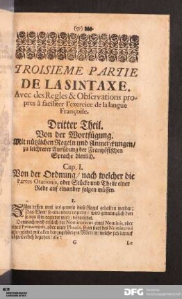 Dritter Theil. Von der Wortfügung.