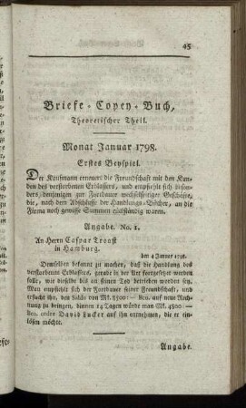 Briefe-Copey-Buch, Theoretischer Theil