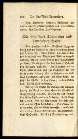 Die Grafschaft Toggenburg und Landvoigtey Gaster