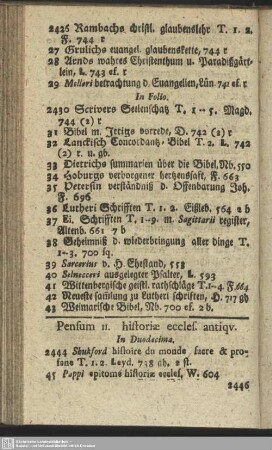 Pensum 11. historiae eccles. antiqu.