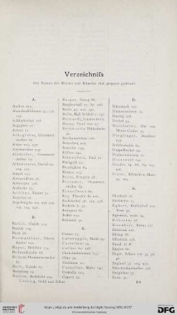 Verzeichniss
