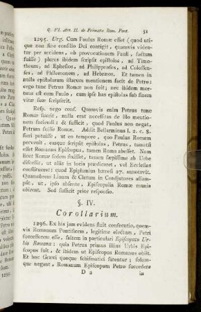 §. IV. Corollarium.