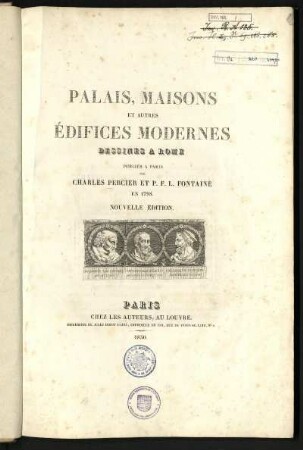 Palais, Maisons Et Autres Édifices Modernes Dessinés A Rome