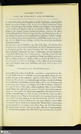 Madame Guyon Und Die Schlacht Der Olympier