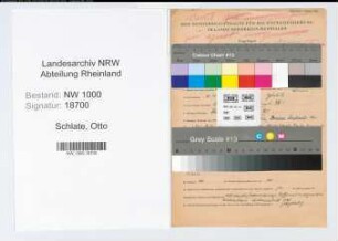 Entnazifizierung Otto Schlate, geb. 30.11.1909 (Beamter)