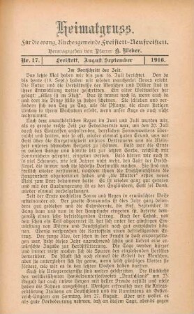 17.1916: Heimatgruß
