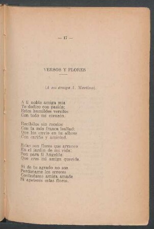 Versos y Flores : (A mi amiga A. Martino).