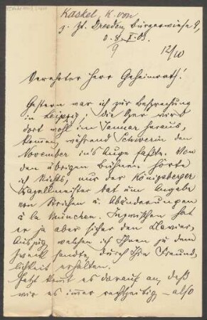 Brief an Ludwig Strecker  an B. Schott's Söhne : 08.10.1903